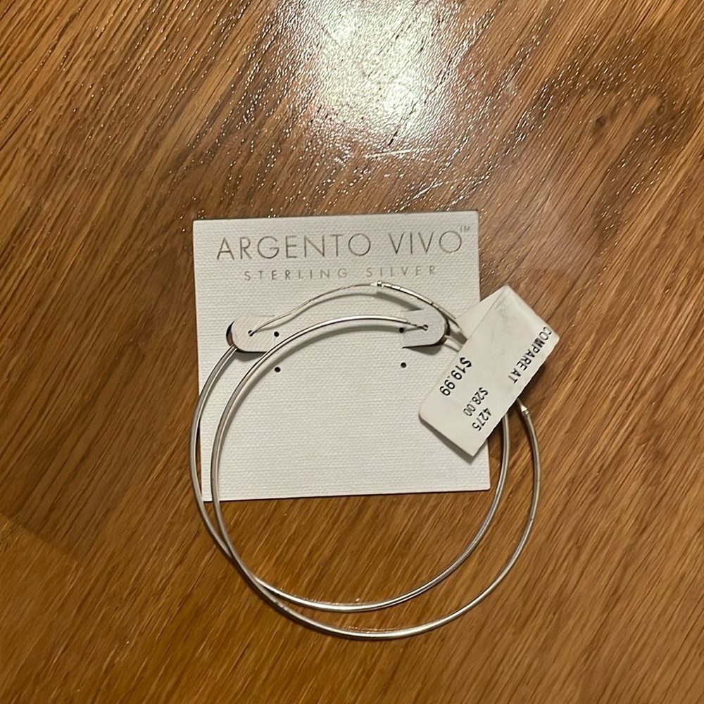 Sterling Silver 2” Hoops, NWOT
